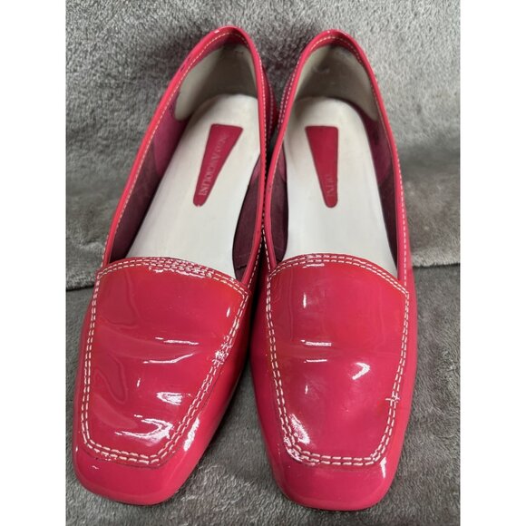 Enzo Angiolini Women’s Size 6.5M Hot Pink Leather Flats Barbie Preppy Loafers - Picture 1 of 8